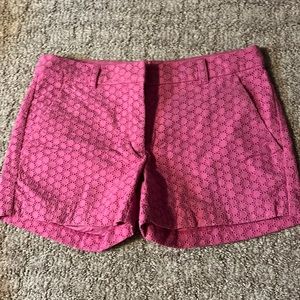 Garnet Hill Shorts Pink Eyelet Lace Dots 100% Cotton Summer Casual Women’s Sz 0
